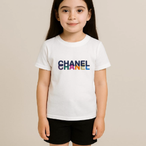 T-shirt Fille imprimé Chanel blanc