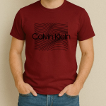 T-shirt imprimé CK Wave Bordeau