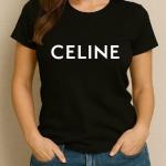 T-shirt imprimé Celine noir