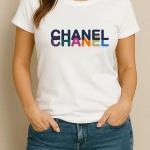T-shirt imprimé Chanel blanc