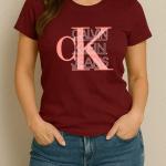 T-shirt imprimé CKrose bordeau