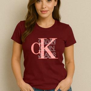 T-shirt imprimé CKrose bordeau