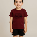 T-shirt Garcon imprimé ck wave bordeau