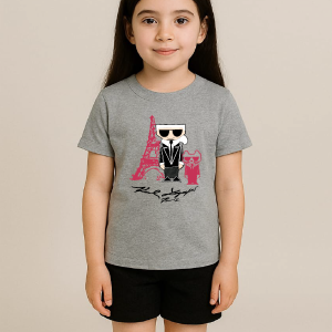 T-shirt fille imprimé karl gris