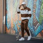 Ensemble Survêtement Marron Bicolore en Molleton Gratté - Confort & Style