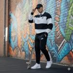 Ensemble Survêtement Bicolore en Molleton Gratté - Confort & Style Noire