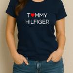 T-shirt imprimé Tommy cœur marine