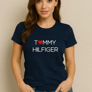 T-shirt imprimé Tommy cœur marine